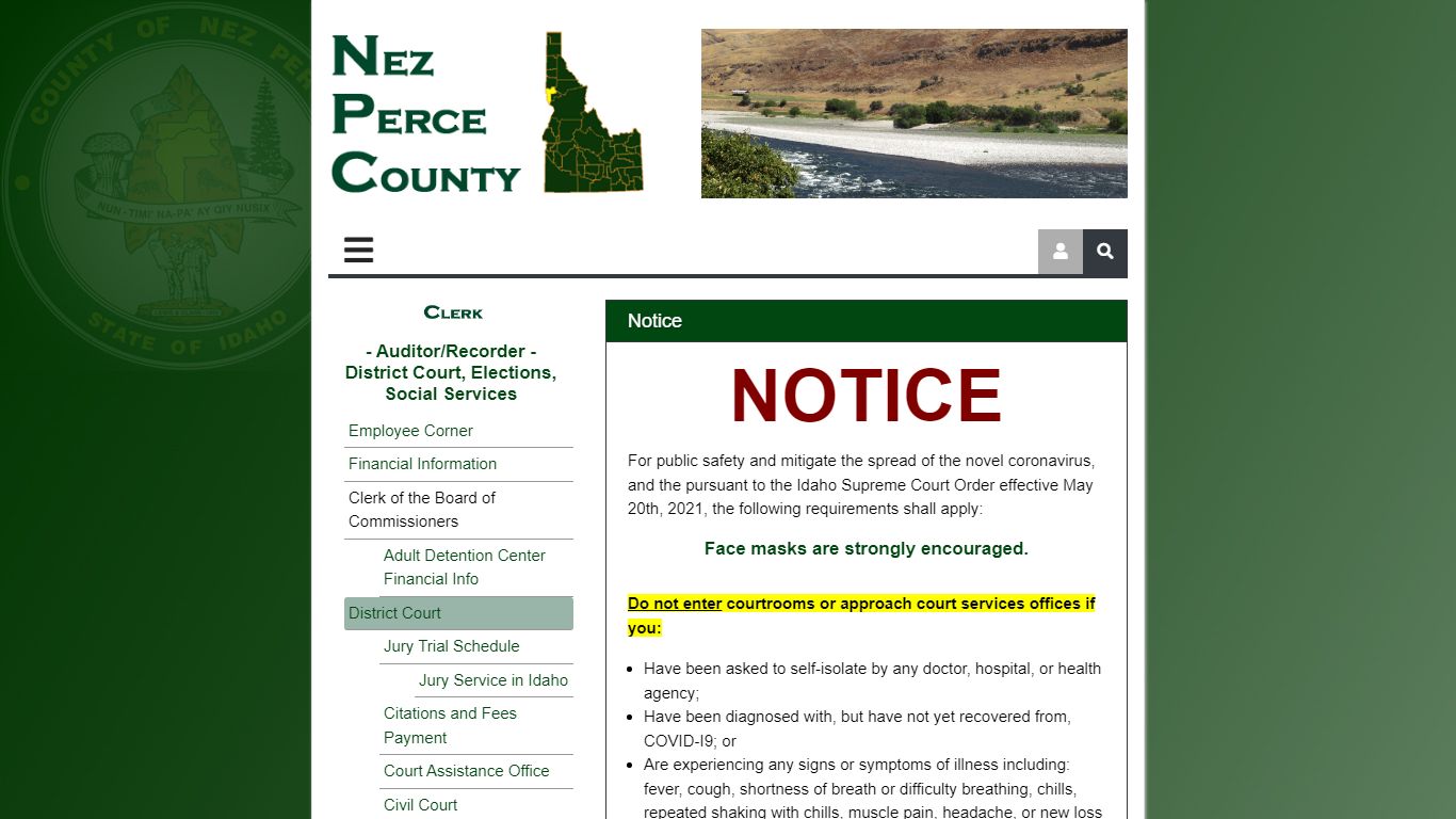 District Court, Nez Perce County Clerk Auditor