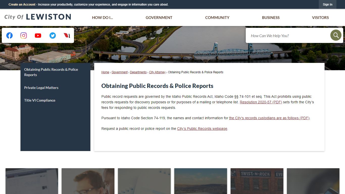 Obtaining Public Records & Police Reports | Lewiston, ID